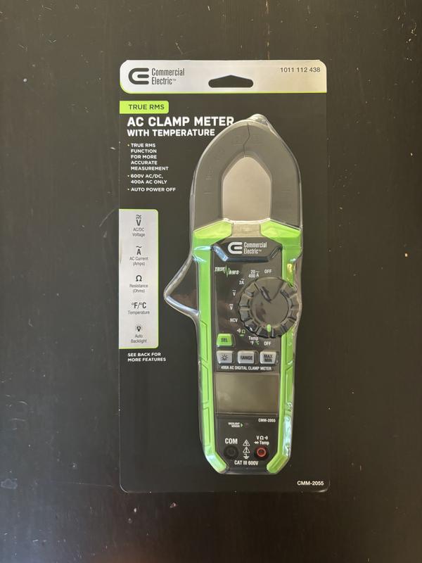Commercial Electric 400 Amp AC True RMS Digital Clamp Meter with