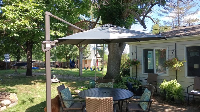 Pellebant Double Top 9 ft. x 11.5 ft. Outdoor Aluminum Cantilever