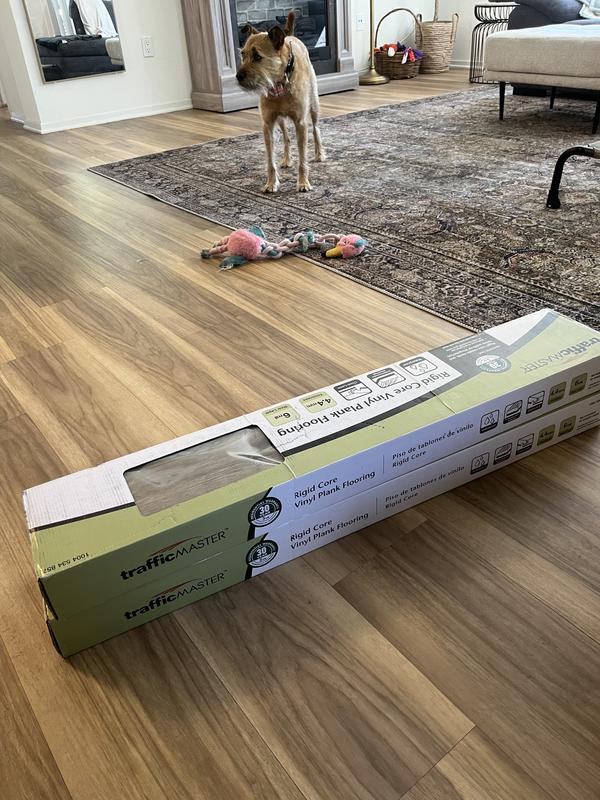 TrafficMaster Edwards Oak 6 in. x 36 in. Rigid Core Luxury Vinyl Plank Flooring (23.95 sq. ft. / case)