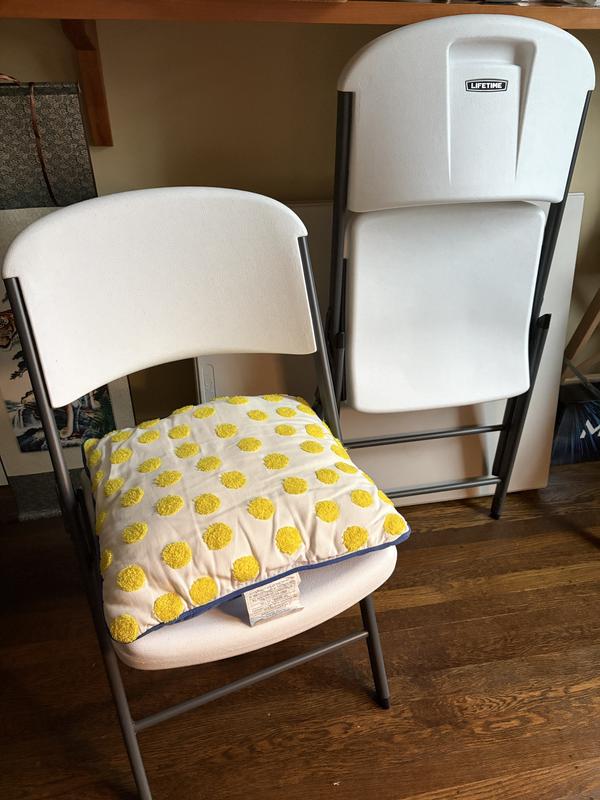 Lifetime White Plastic Seat Metal Frame Outdoor Safe Folding Chair