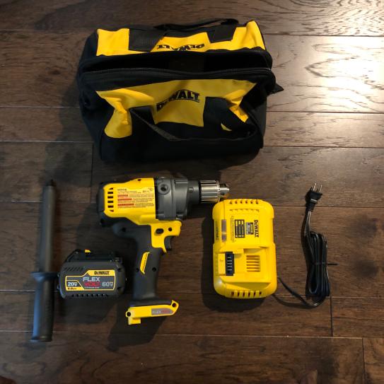 DEWALT DCD130T1 60V Cordless Mixer/Drill Kit With E-Clutch System – Heavy-Duty Performance For Mixing And Drilling