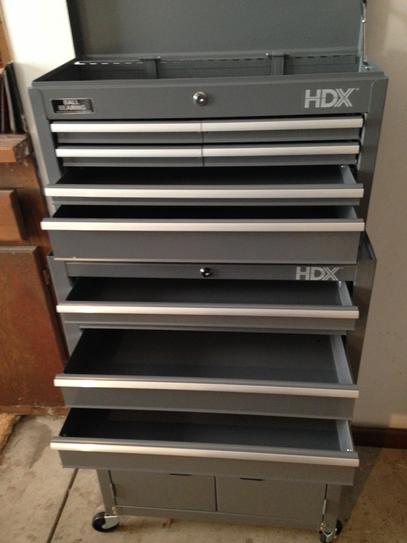 HDX 24 in. 10-Drawer Tool Chest and Rolling Tool Cabinet Set, Grey C