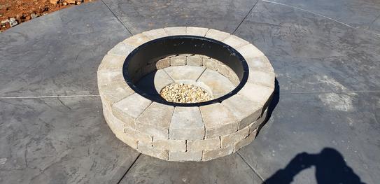 Anchor Weston 52 in. x 12 in. Northwoods Tan Round Concrete Fire Pit Kit  With Metal Liner 70300879 - The Home Depot