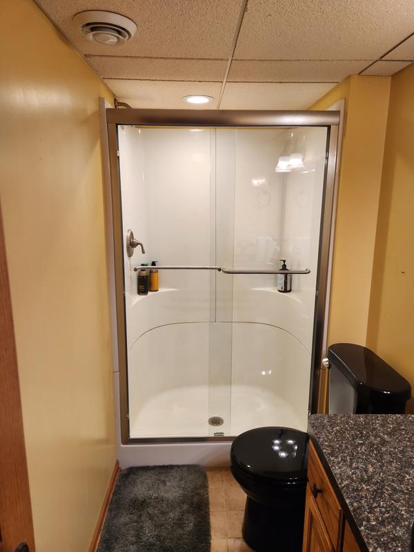 HOROW 56 in. - 60 in. W x 72 in. H Double Sliding Semi-Frameless