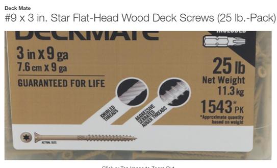 DECKMATE #9 x 3 in. Star Flat-Head Wood Deck Screws 25 lbs box (1543 pcs)