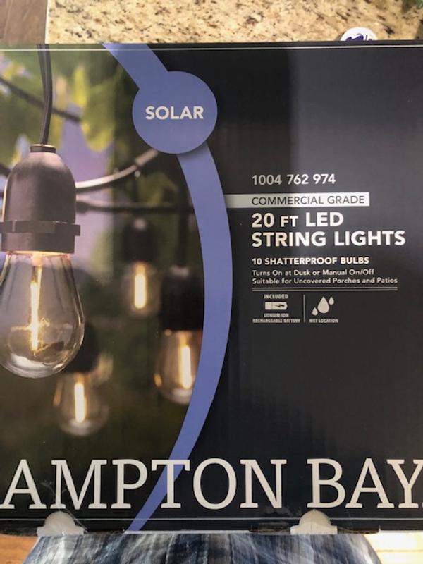 Have a question about Hampton Bay 10 Light 20 ft. Outdoor Solar LED Edison Bulb String Light Pg 4 The Home Depot