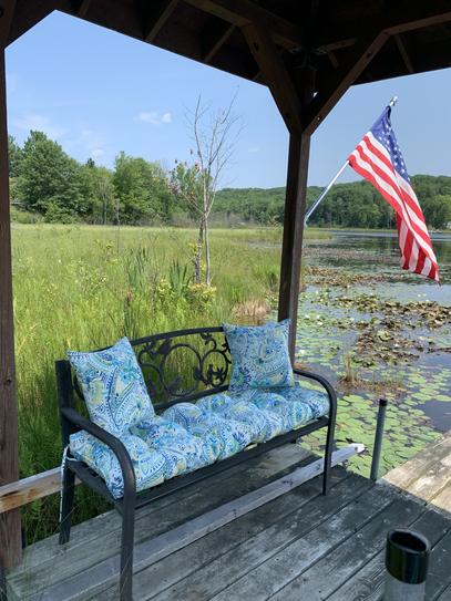 Greendale Home Fashions Baltic Paisley Rectangle Outdoor Bench