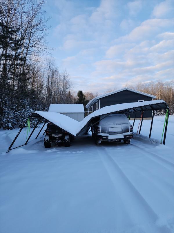 VIWAT 20 ft. W x 20 ft. D Metal Carport, Car Canopy and Shelter