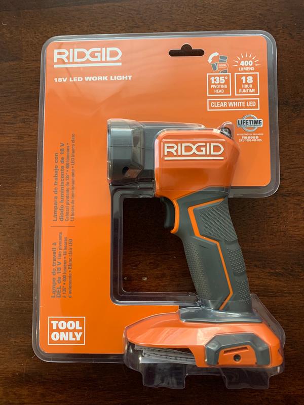 RIDGID 18V LED Worklight Kit with 2.0 Ah Battery and Charger
