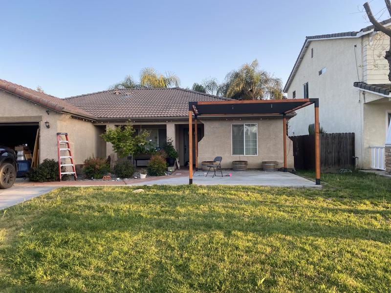 TOJA GRID 12 ft. x 12 ft. Pergola Kit with Graphite Shade Sail