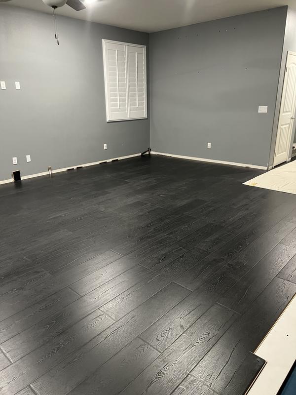 Pergo Outlast+ Pure Black Oak 12 mm T x 7.4 in. W Waterproof Laminate Wood Flooring (19.63 sqft/case)