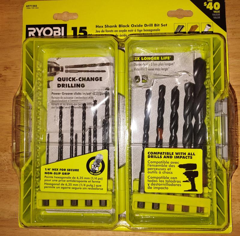 びびっと RYOBI Black Oxide Hex Shank Twist Drill Bit Set (25-Piece) A972502