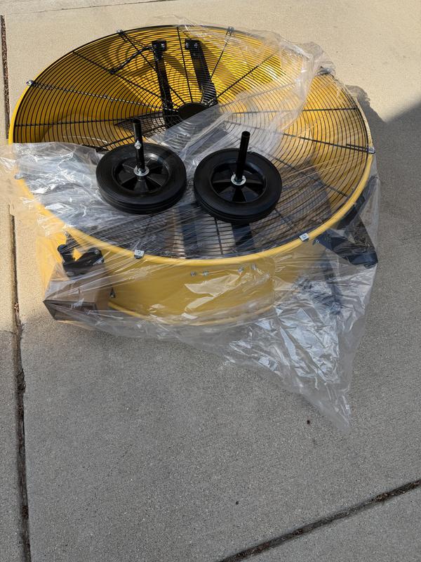 Atemomen 30 in. Yellow Drum Fan has 3-Speeds, 14000 CFM, 360° Tilt