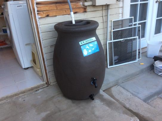 Algreen Castilla 50 Gal Brownstone Decorative Rain Barrel With