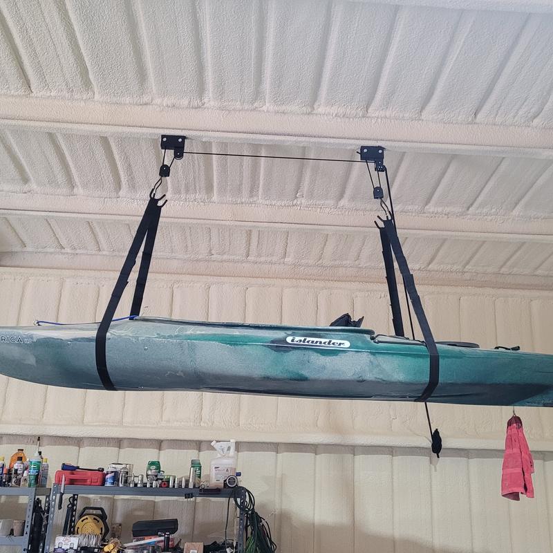 RAD Sportz Kayak Hoist Kit - Overhead Pulley System with 120lbs Capacity for Kayaks, Canoes, Bikes or Ladder Storage (2 Pack), Black