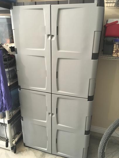 Rubbermaid 72 in. H x 36 in. W x 18 in. D Gray Resin Full Double Door  Cabinet FG708300MICHR - The Home Depot