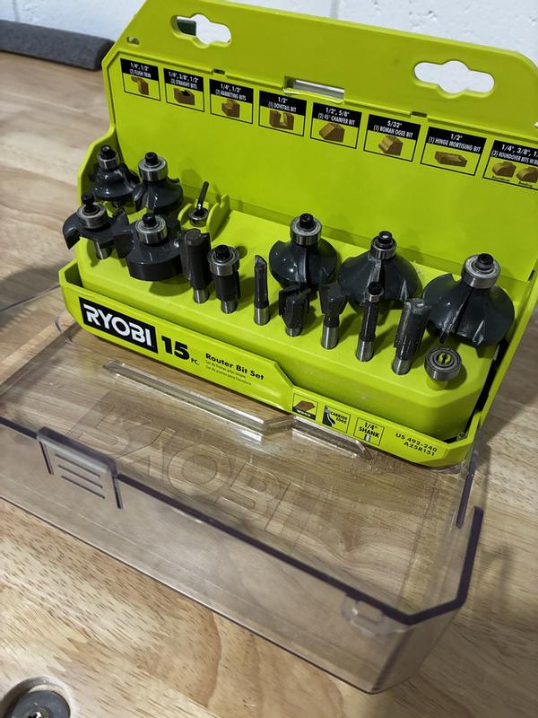 RYOBI Shank Carbide Router Bit Set (15-Piece) A25R151 - The Home Depot