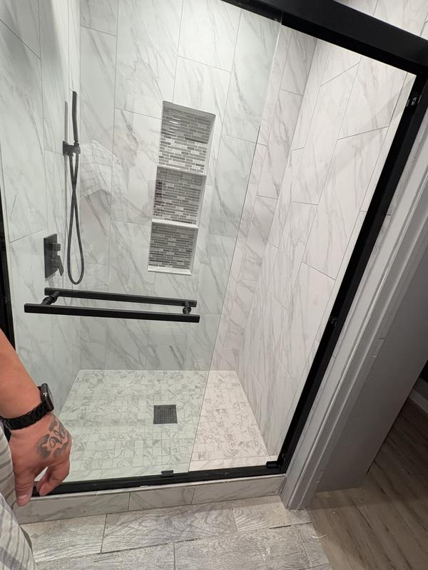 Peorsily 56 in. - 60 in. W x 72 in. H Double Sliding Framed Shower