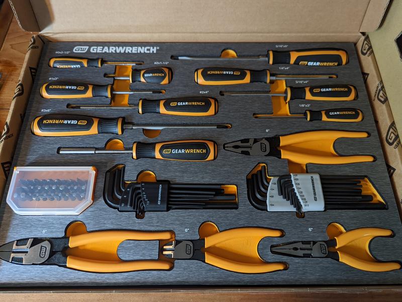 GEARWRENCH 120 XP 1/4 in., 3/8 in., 1/2 in. Plier and Mechanics Tool Set in EVA Foam Trays (192-Piece)