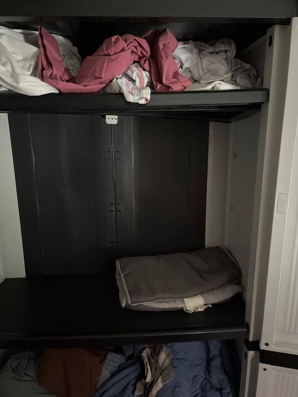 HDX 35 in. W 4-Shelf Plastic Multi-Purpose Tall Cabinet in Gray-221872 -  The Home Depot