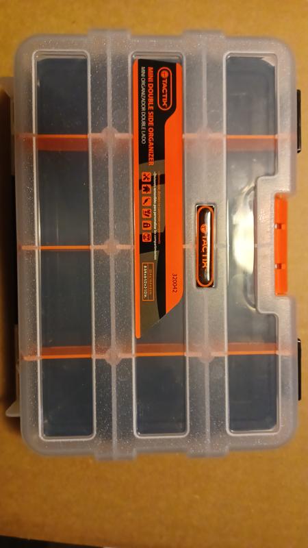 TACTIX 22-Compartment Plastic Double Sided Small Parts Organizer