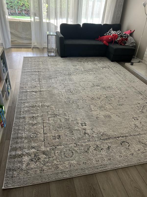 nuLOOM Gena Light Grey 8 ft. x 8 ft. Distressed Transitional
