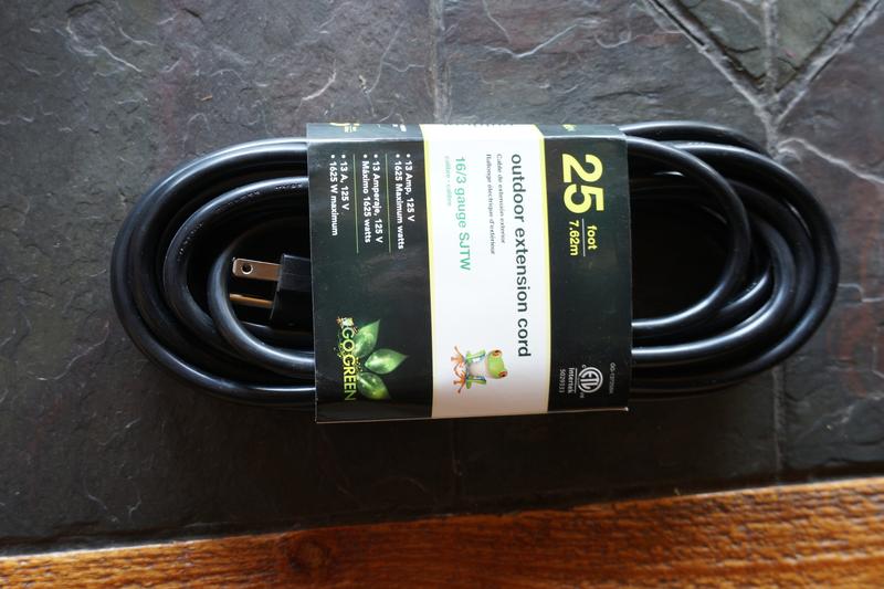 GoGreen Power 25 ft. 16/3 Heavy Duty Extension Cord - Black GG
