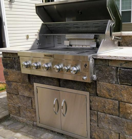 KitchenAid 4Burner Builtin Propane Gas Island Grill Head in Stainless