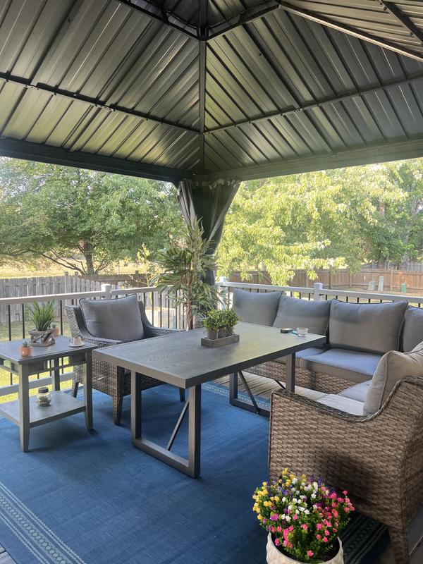 KOZYARD Alexander 12 ft. x 18 ft. Aluminum Gray Hardtop Gazebo