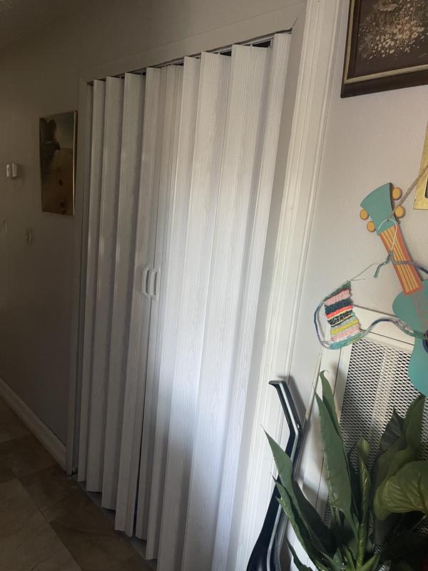 Spectrum Via 32 in. x 96 in. White Mist Vinyl Accordion Door with