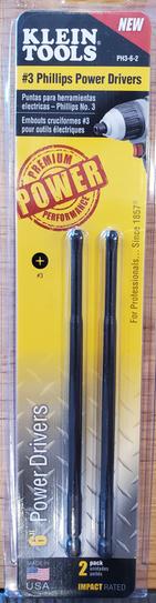 Klein Tools #2 Phillips 6 in. Steel Power Driver Bit (2-Pack) PH262 ...
