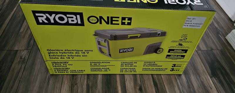 RYOBI ONE+ 18V 24 Qt. Hybrid Battery Powered Iceless Cooler (Tool Only)  Pi1824QBT - The Home Depot