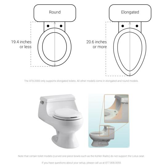 Lotus ATS-1000 Smart Electric Bidet Seat for Elongated Toilets in White