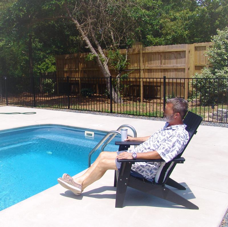 Mximu Oversize Modern Black Plastic Outdoor Patio Adirondack Chair