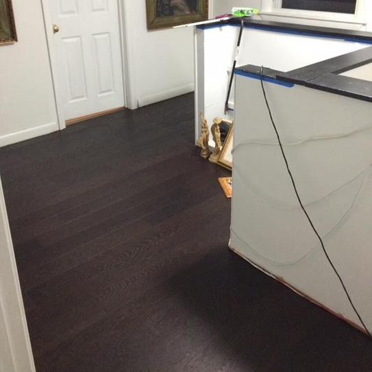 Wire Brushed Oak Coffee 3/8 in. Thick x 5 in. Wide x Varying Length Click Lock Hardwood Flooring (19.686 sq. ft. / case)