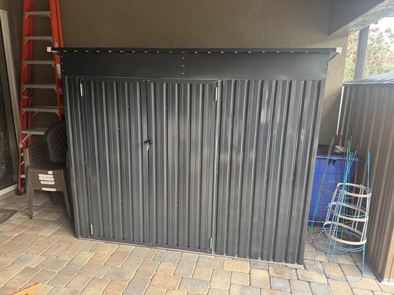 Reviews for Sizzim 8 ft. W x 4 ft. D Outdoor Metal Lean to Storage