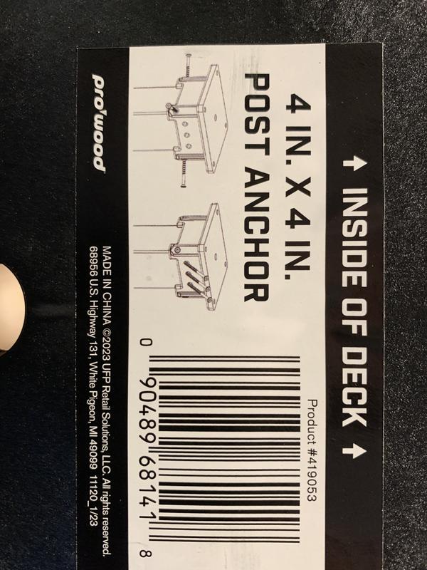 ProWood 4 in. x 4 in. Black Post Anchor (12-Pack)