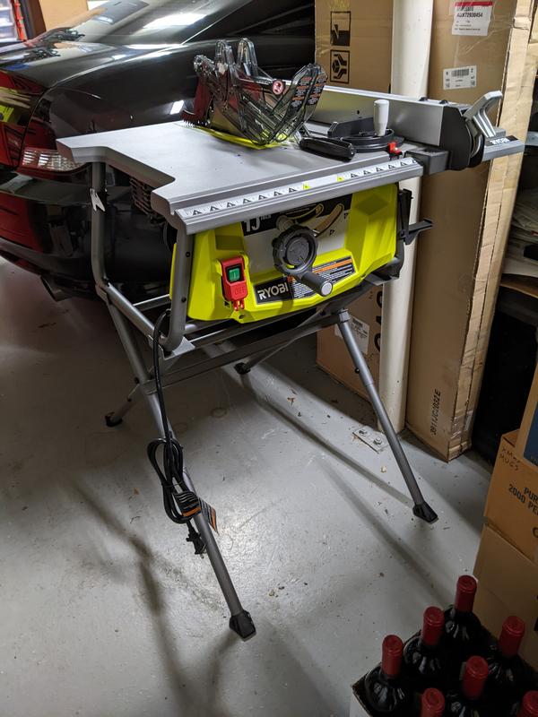 RYOBI 15 Amp 10 in. Compact Portable Corded Jobsite Table Saw with Folding  Stand RTS12 - The Home Depot