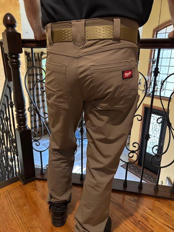 Milwaukee Men's 34 in. x 32 in. Black FREEFLEX Tech Work Pants