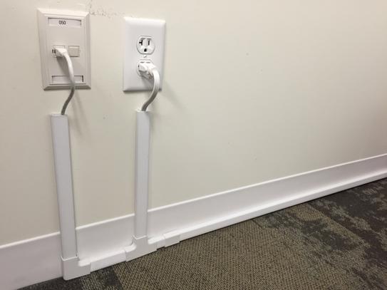 ChordSavers WallSaver Cord Cover - 2 Pack - White - Cable Management For Floor & Wall