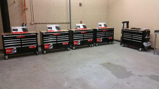 Husky 46 In 9 Drawer Mobile Workbench With Solid Wood Top Black