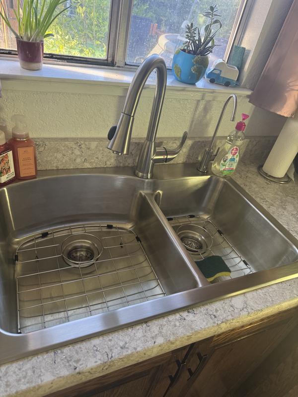 Glacier Bay 33 in. Drop-In 50/50 Double Bowl 22 Gauge Stainless