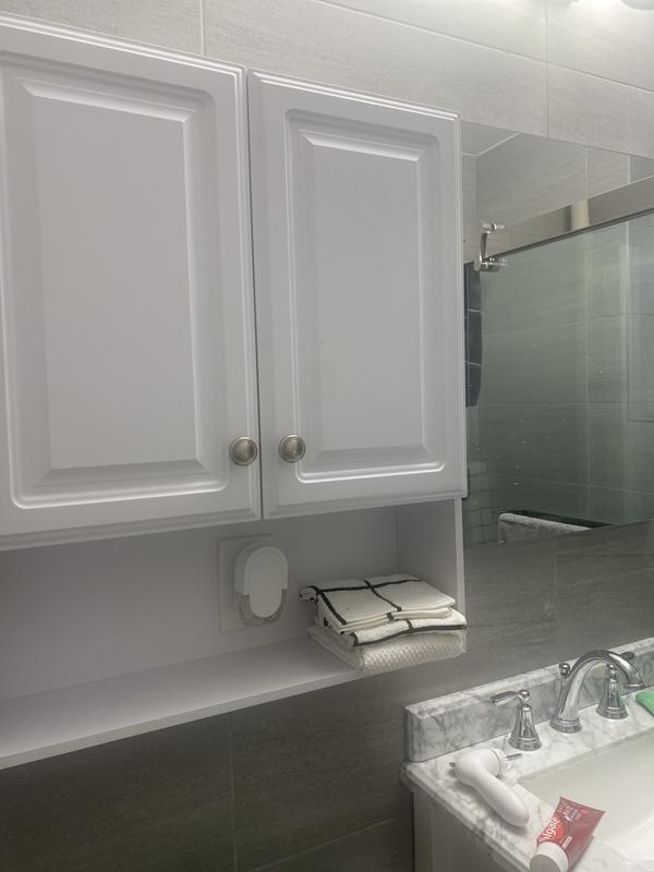 Glacier Bay 23.1 in. W x 27.9 in. H White Rectangular Medicine Cabinet without Mirror with Adjustable Shelves