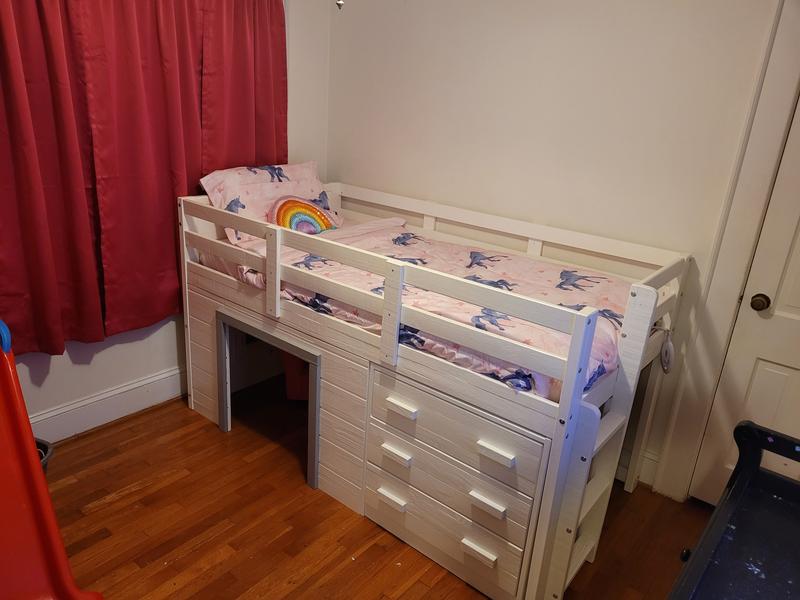 Sweet dreams white and grey twin low loft bed hotsell