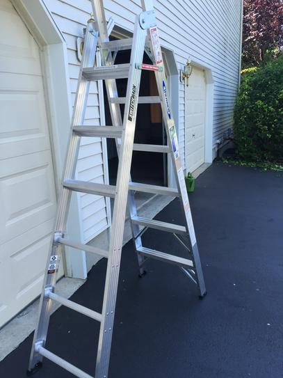 WERNER 15 ft. Reach Aluminum 2-in-1 Switchback Ladder with 225 lbs ...