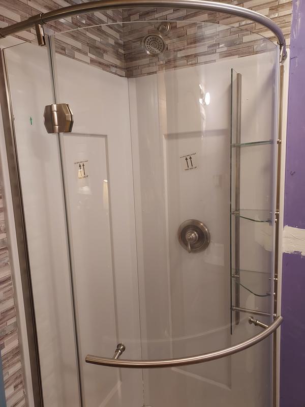 Glacier Bay Glamour 34 in. x 73.90 in. Semi-Frameless Pivot Shower