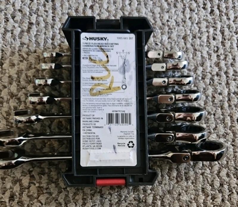 Husky Ratcheting MM Combination Wrench Set (7-Piece) HRW7PCMMN-06