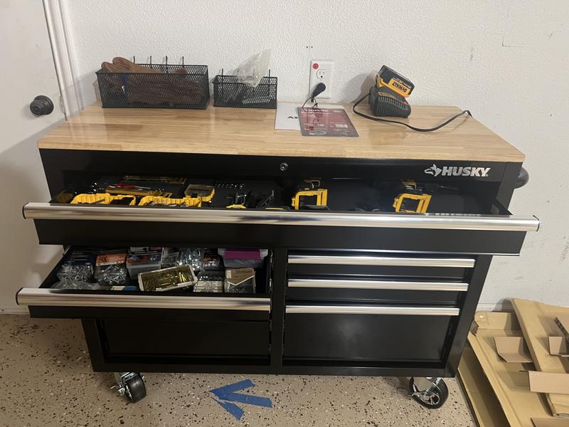 Reviews for Husky 46 in. W x 18.1 in. D 9-Drawer Army Green Mobile