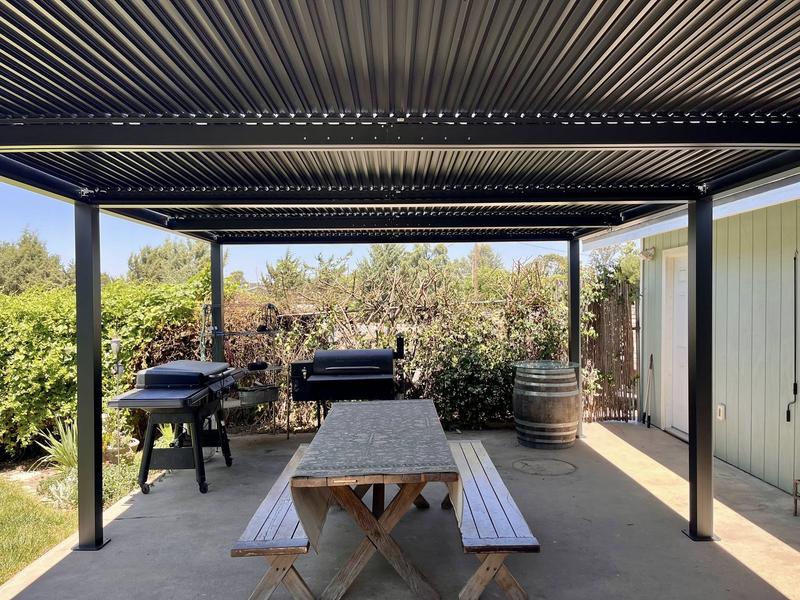 PURPLE LEAF 12 ft. x 14 ft. Gray Aluminum Frame Outdoor Hardtop