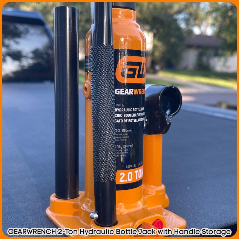 GEARWRENCH 6-Ton Hydraulic Bottle Jack with Handle Storage GWHBJ6T